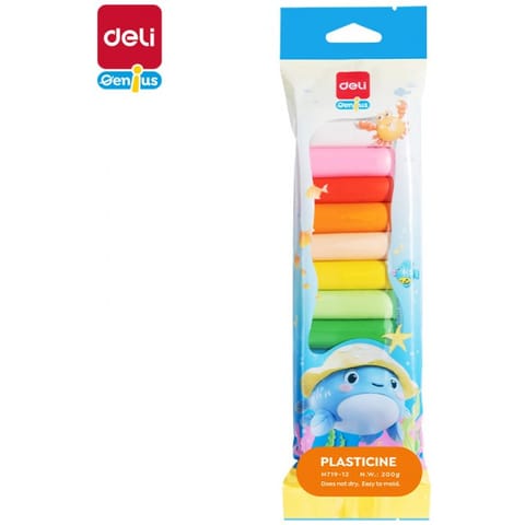 ⁨Plastelina 12 kolorów wałeczki EH719-12 DELI⁩ w sklepie Wasserman.eu