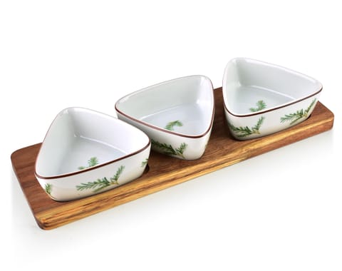 ⁨MODERN KITCHEN Deska z 3 miskami trójkątnymi 9,5x4cm (28x9,5x1,5cm) rozmaryn 100ml⁩ w sklepie Wasserman.eu