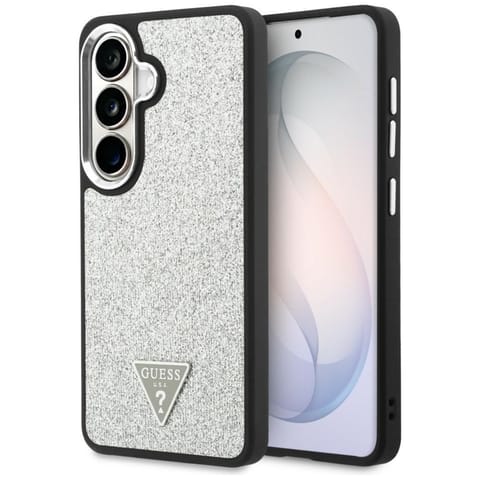 ⁨Guess Fixed Glitter Triangle MagSafe - Etui Samsung Galaxy S26 (srebrny)⁩ w sklepie Wasserman.eu