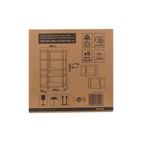 ⁨METAL CORNER SNAP-IN SH., 5 SH., 180X90X90X40, 175 KG, GALV⁩ at Wasserman.eu