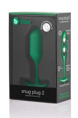 ⁨b-Vibe Snug Plug 2 Green - anatomiczny korek silikonowy, zielony, 111.5g⁩ w sklepie Wasserman.eu