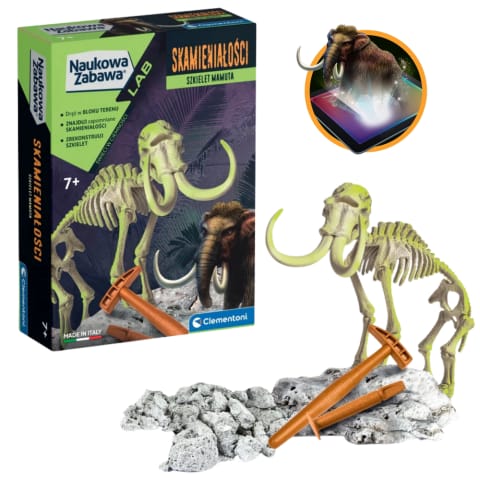 ⁨Naukowa Zabawa Skamieniałości Szkielet Mamuta Język Polski Clementoni 50859⁩ w sklepie Wasserman.eu