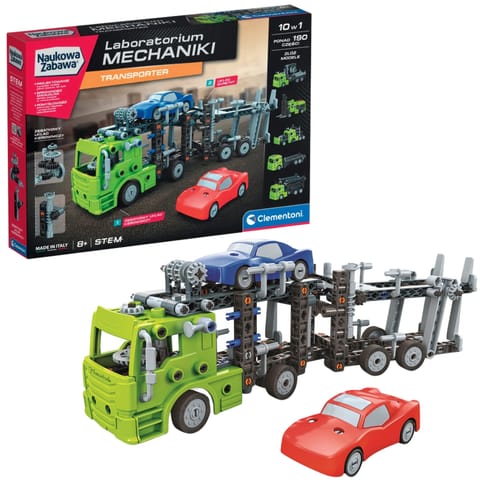 ⁨Naukowa Zabawa Klocki Laboratorium Mechaniki Transporter Język Polski Clementoni 50249⁩ w sklepie Wasserman.eu