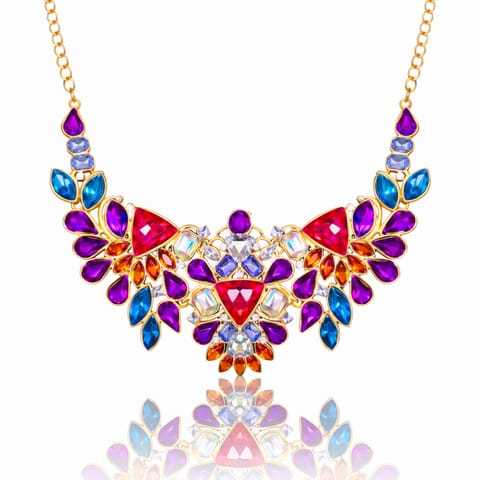 ⁨Efektowny naszyjnik, KOLIA Kolorowe Kryształy N1087KOL⁩ w sklepie Wasserman.eu