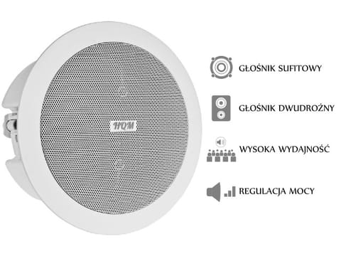 ⁨PA CEILING SPEAKER HQM-SOZ1024 10W 100V WHITE⁩ at Wasserman.eu