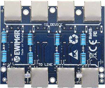 ⁨Moduł LAN z zabezpieczeniem przeciwprzepięciowym ECO z ochroną PoE EWIMAR PTF-54-ECO/PoE⁩ w sklepie Wasserman.eu