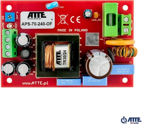 ⁨Zasilacz sieciowy SMPS 24V 3A 72W ATTE APS-70-240-OF⁩ w sklepie Wasserman.eu