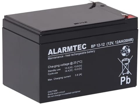 ⁨AGM battery ALARMTEC BP series 12V 12Ah⁩ at Wasserman.eu