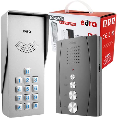 ⁨Intercom EURA ADP-38A3 ENTRA doorphone + uniphone Silver, Graphite⁩ at Wasserman.eu