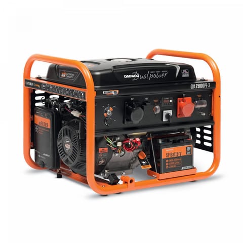 ⁨Daewoo GDA 7500DPE-3 engine-generator 6000 W 30 L Petrol Orange, Black⁩ at Wasserman.eu