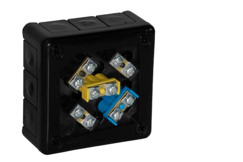 ⁨Puszka natynkowa z zaciskami 12 wlotów VIPLAST VP-41 CZARNA IP55 98x98x42mm 041-55⁩ w sklepie Wasserman.eu