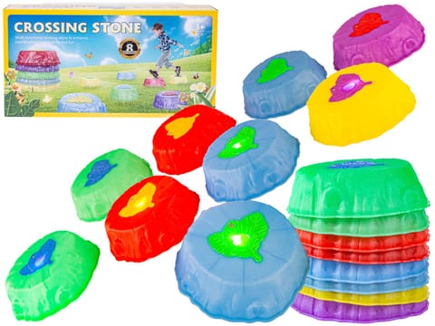 ⁨Ścieżka Sensoryczna Dla Dzieci ŚWIECĄCE KAMIENIE BALANSUJĄCE 8 Szt Trening Równowagi⁩ w sklepie Wasserman.eu