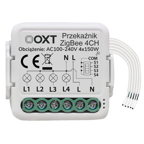 ⁨Moduł OXT mini przekaźnik 4 obwody ZigBee TUYA T264⁩ w sklepie Wasserman.eu