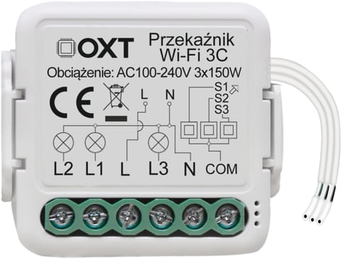 ⁨Moduł OXT mini przekaźnik 3 obwody WiFi TUYA T223⁩ w sklepie Wasserman.eu
