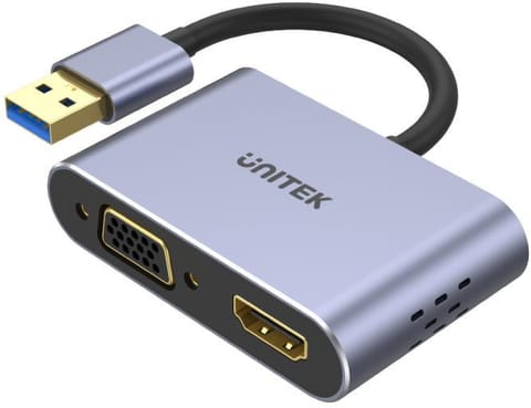 ⁨Unitek V1304A adapter USB na HDMI VGA przejściówka⁩ w sklepie Wasserman.eu