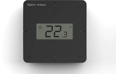 ⁨Przewodowy regulator pokojowy sinum czarny R-S1 Tech Sterowniki⁩ w sklepie Wasserman.eu
