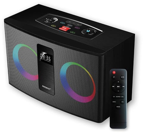 ⁨Bluetooth speaker FERGUSON REGENT Power Audio 300BT RGB 2x 30W FM USB AUX DSP Black⁩ at Wasserman.eu