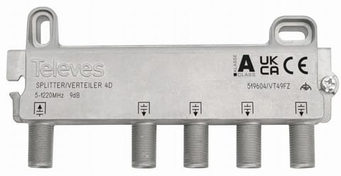 ⁨Rozgałęźnik antenowy rtv 4-drożny F4D 519604 Televes⁩ w sklepie Wasserman.eu