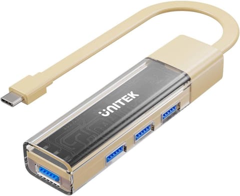 ⁨Unitek Hub dwukierunkowy USB C/USB A 5Gbps kremowy⁩ w sklepie Wasserman.eu