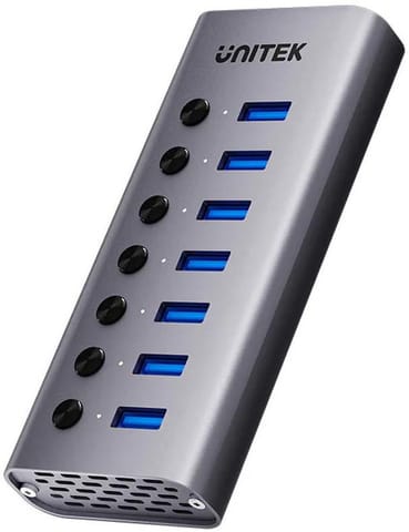 ⁨Unitek Hub USB A 3.0 7w1, 5Gbps z przełącznikami portów⁩ w sklepie Wasserman.eu