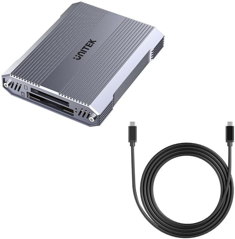 ⁨Unitek Czytnik kart pamięci CF Express, SD/microSD, USBA 10 Gbs + HUB⁩ w sklepie Wasserman.eu