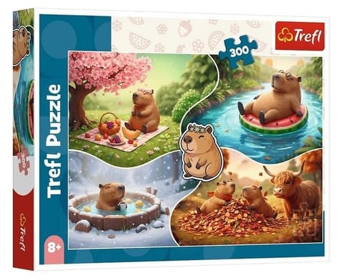 ⁨Puzzle 300 Cztery pory roku z kapibarami⁩ w sklepie Wasserman.eu