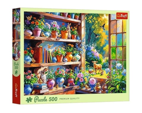⁨Puzzle 500 Wiosenny poranek w oranżerii TREFL⁩ w sklepie Wasserman.eu