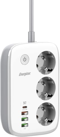 ⁨LISTWA ZASILAJĄCA SMART Energizer Z Wi-Fi I APP 3x SCHUKO 3x USB-A 1x USB-C 2500W 10A KABEL 2M⁩ w sklepie Wasserman.eu