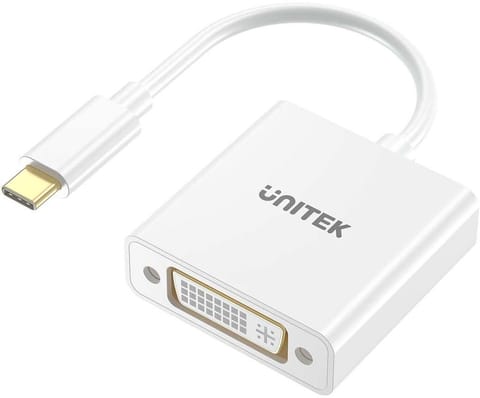 ⁨Adapter Unitek USB-C na DVI 1080P@60Hz biały 15cm⁩ w sklepie Wasserman.eu