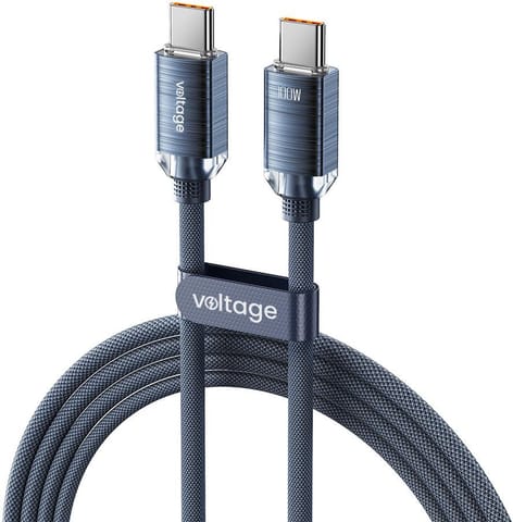 ⁨Kabel USB-C / USB-C Voltage PureCrystal 100W PD 200cm niebieski⁩ w sklepie Wasserman.eu