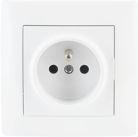 ⁨Gniazdo pojedyncze z uziemieniem VCX WESA LC 13 Biały⁩ w sklepie Wasserman.eu