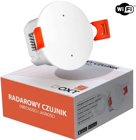 ⁨OXT Czujnik radar obecności jasności 230V WiFi TUYA T150⁩ w sklepie Wasserman.eu