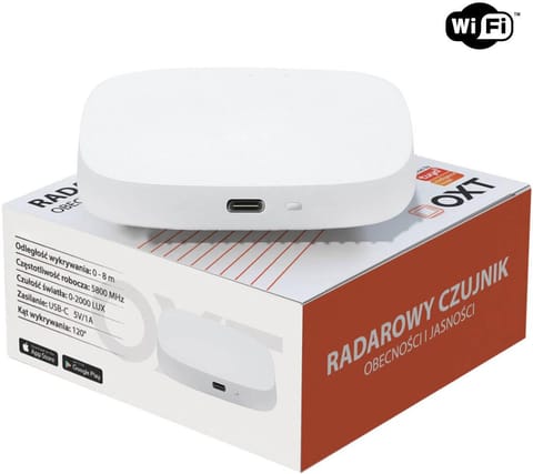 ⁨OXT Czujnik radar obecności jasności USB WiFi TUYA T155⁩ w sklepie Wasserman.eu