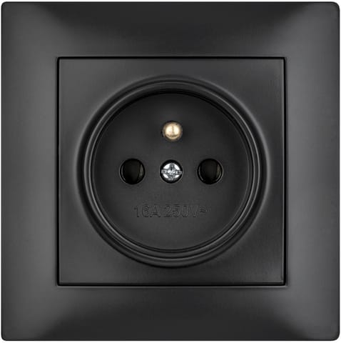 ⁨Gniazdo pojedyncze z uziemieniem VCX WESA LC 13 Czarny⁩ w sklepie Wasserman.eu