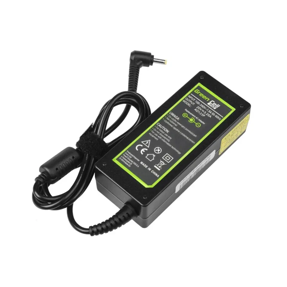 ⁨Green Cell AD123P power adapter/inverter Indoor 65 W Black⁩ at Wasserman.eu