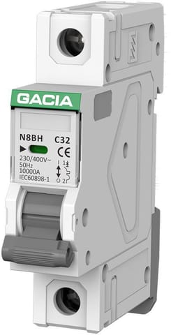 ⁨Wyłącznik nadprądowy GACIA N8BH 10KA C 1P 25A⁩ w sklepie Wasserman.eu