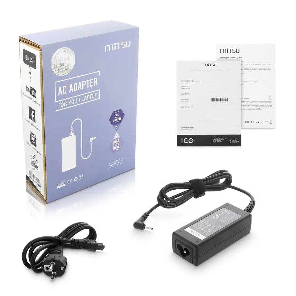 ⁨Mitsu ZM/AS19342E 19v 3.42A (4.0x1.35) charger / power adapter - ASUS 65W⁩ at Wasserman.eu