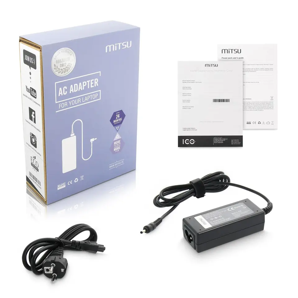⁨Zasilacz Mitsu 19v 2.37a (3.0x1.1) 45W do Asus, Acer⁩ w sklepie Wasserman.eu