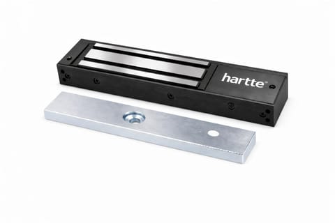 ⁨Zwora elektromagnetyczna HARTTE MG280SR-BK 280kg czarna z monitoringiem i sygnalizacją⁩ w sklepie Wasserman.eu