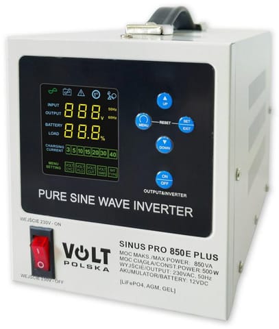 ⁨Przetwornica VOLT POLSKA SINUSPRO 850E PLUS 2/230V (500/850W) [AGM, GEL, LiFePO4]⁩ w sklepie Wasserman.eu