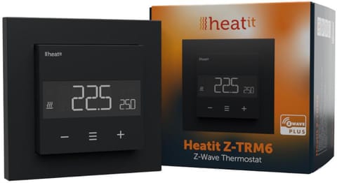 ⁨Termostat Heatit Z-TRM6 Black Matt Z-Wave Thermostat 3600W 16A 868,4 Mhz⁩ w sklepie Wasserman.eu