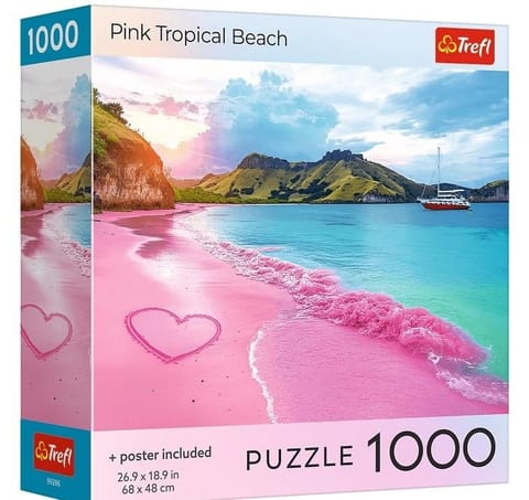 ⁨Puzzle 1000 USA Collection: Pink Beach TREFL⁩ w sklepie Wasserman.eu
