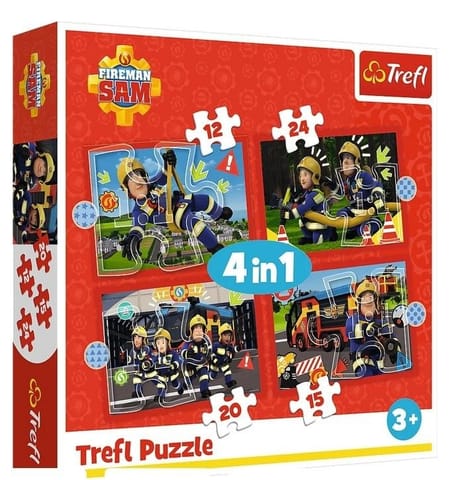 ⁨Puzzle 4w1 Przygody strażaka Sama TREFL⁩ w sklepie Wasserman.eu