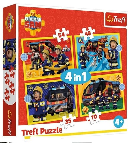 ⁨Puzzle 4w1 Strażak na sygnale TREFL⁩ w sklepie Wasserman.eu