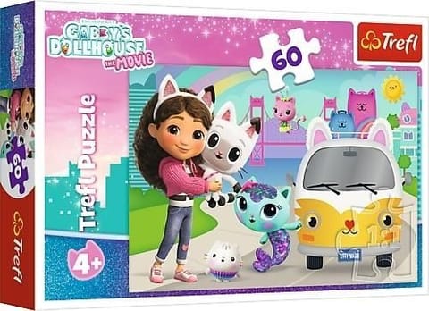 ⁨Puzzle 60 Gabby i kocie przygody TREFL⁩ w sklepie Wasserman.eu
