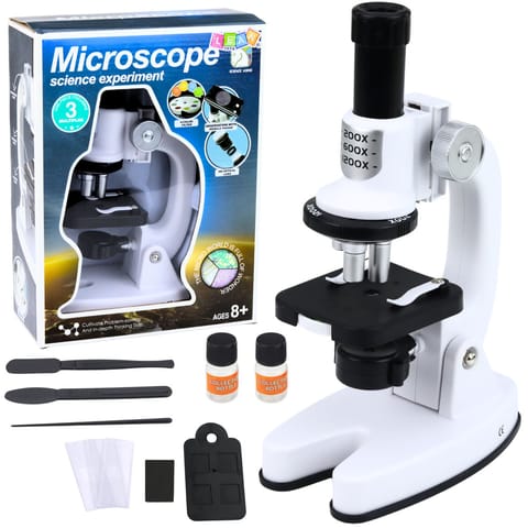 ⁨Mikroskop Zestaw Edukacyjny Dla Dzieci Zoom 1200x Akcesoria Biały⁩ w sklepie Wasserman.eu