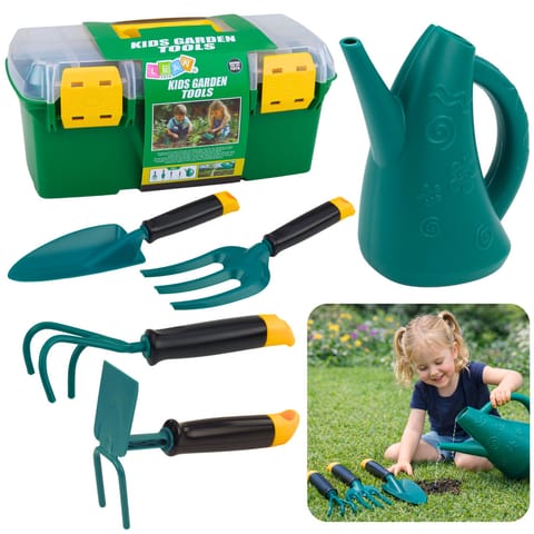 ⁨Zestaw Małego Ogrodnika w Walizce Narzędzia Ogrodowe Dla Dzieci 6 el.⁩ w sklepie Wasserman.eu