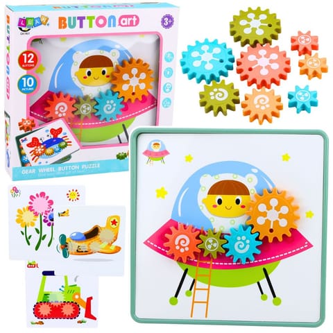 ⁨Kreatywne Puzzle Geometryczne Mozaika Koła Zębate Układanka 25 el.⁩ w sklepie Wasserman.eu