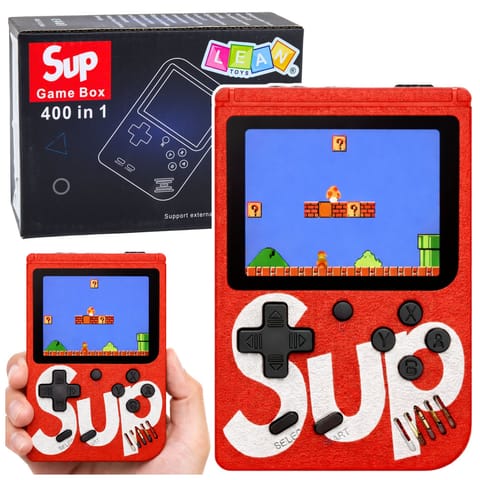 ⁨Elektroniczna Gra Konsola Retro Sup 400 Gier LCD 8 Bit Czerwona⁩ w sklepie Wasserman.eu