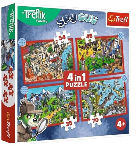 ⁨Puzzle 4w1 Podróże Treflików TREFL⁩ w sklepie Wasserman.eu